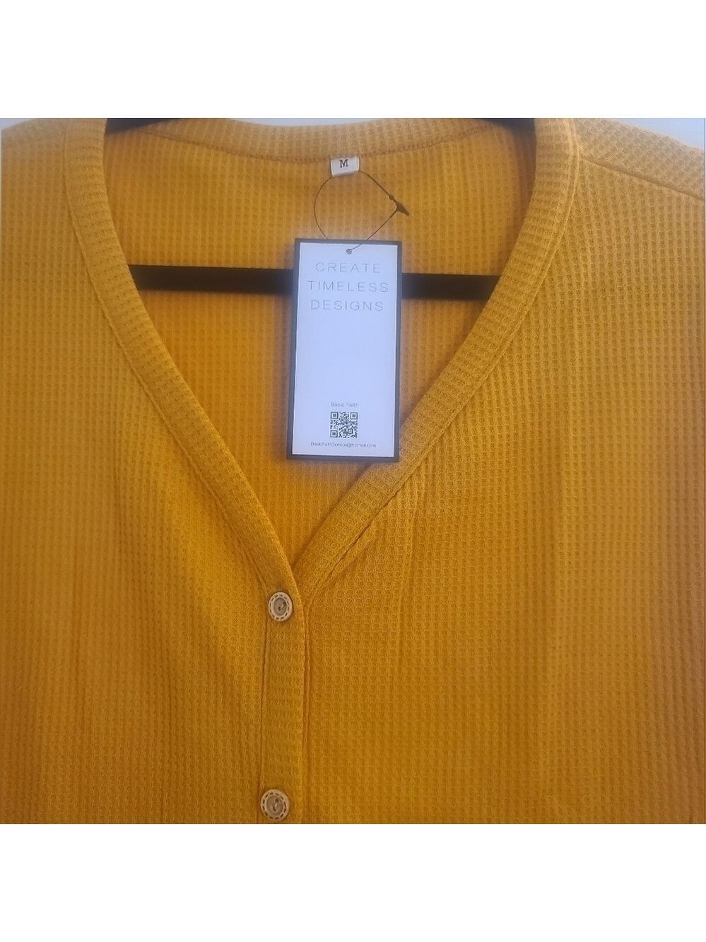 NWT button down waffle knit V-neck top! - Picture 3 of 7